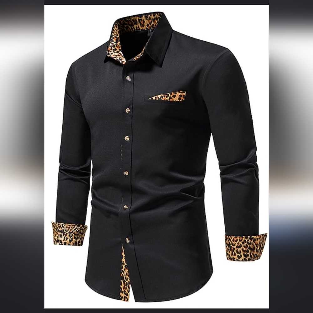Men's casual and dressy button-down animal accents shirt. Read all details. New